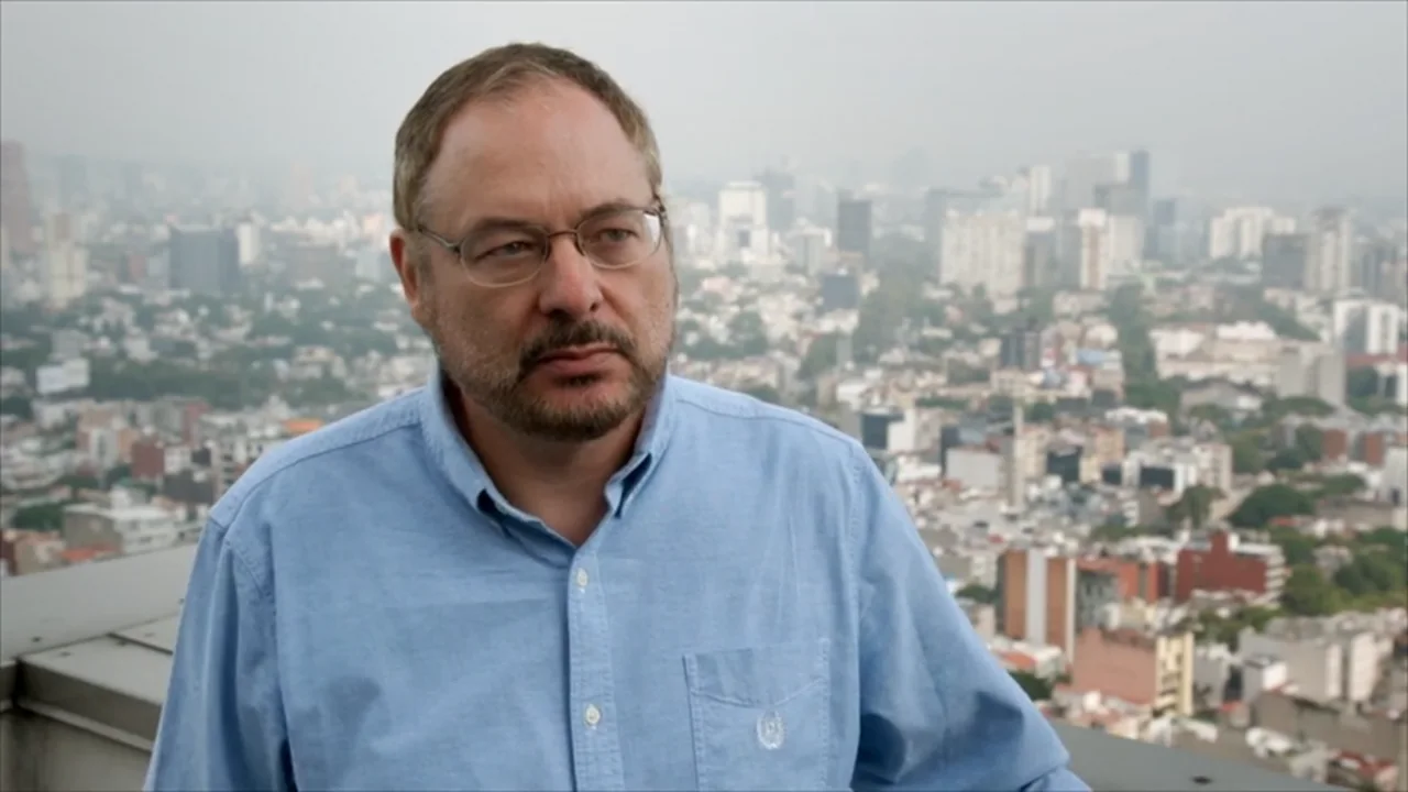 Peter Turchin overlooking a city